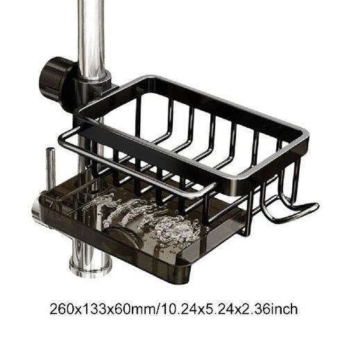 Dish Sponge Holder Aluminum Kitchen Sink Faucet Organizer