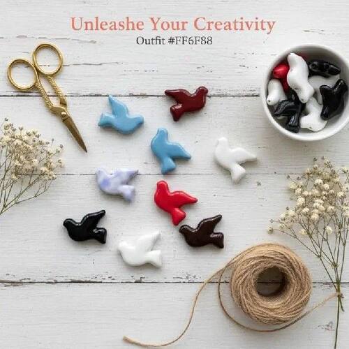 Peace Dove Ceramic Bird-Shaped Beads DIY  Earrings