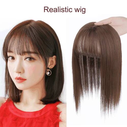 25cm Wig Piece Straight Hair Toppers Hairpiece Anti-Slip