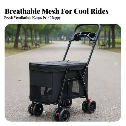 Foldable Dog Carriage Sturdy Oxford Material Large Pet