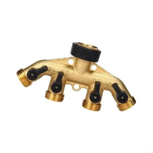 4 Way Hose Faucet Manifold Brass Connector Distributor for