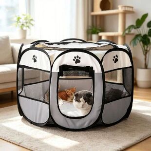 Octagonal Foldable Pet Tent Kennel – Portable Pop-Up Puppy