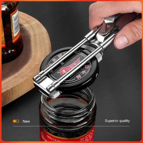 Stainless Steel Bottle Opener Adjustable Manual Jar Bottle