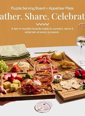 Puzzle Food Display Tray Wooden Charcuterie Board Snack