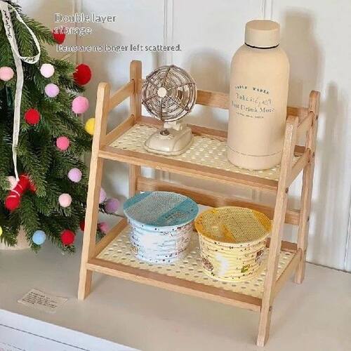 【1PC Sunny Biere Storage Rack Desktop Removable Bamboo