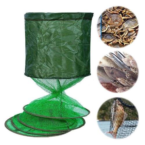 Telescopic Fyke Net Stainless Steel Ring Folding Fishing