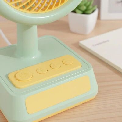 Plug-in Battery-Powered Fan 3-Speed Adjustable Plug-in Desk