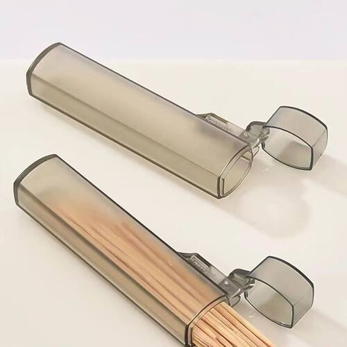 Clear Toothpick & Swab Holder Leak-Proof Travel Organizer