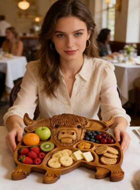 Wooden Cow Charcuterie Board Cheese Platter Appetizer
