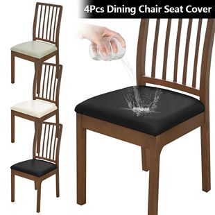 Seat Chair Dining Waterproof Set Leather Cover 4Pcs