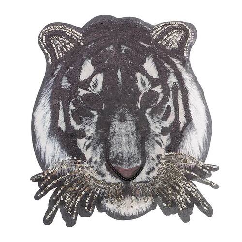 Large Tiger Head Patches Sequin Badge Patch Sticker