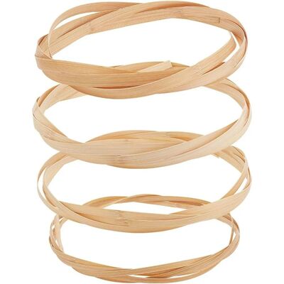 4 Rolls Bamboo Strips for Weaving 4 Styles Flat Bamboo