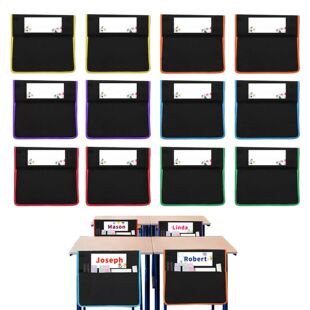 Storage Chair Seat Chairback For School Pocket 12pcs