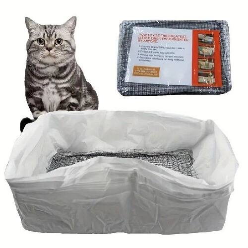 10Pcs Reusable Pet Cat Litter Box Filter Liners, Hands-Free