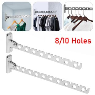 Stainless Foldable Holes Rack Hook Clothes Steel