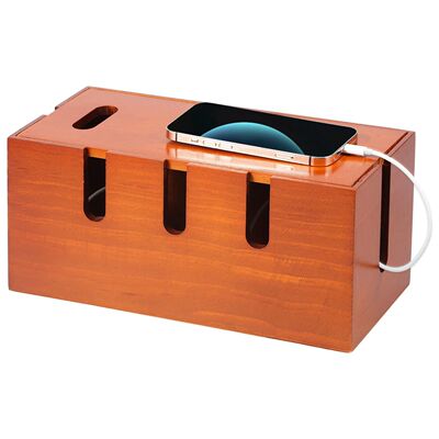 Cable Management Box Wooden Wire Junction Board Storage Box
