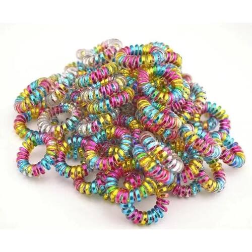 10Pcs/Lot Plastic Hair Band Tie Colorful Telephone Wire