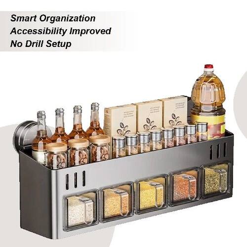 Seasoning Rack Wall Rack Seasoning Organizer Suction Cup No