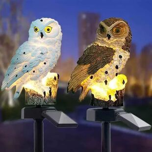 Solar Waterproof Owl Outdoor Floor Lamp Lawn Lights Powered