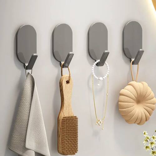 5pcs Strong Wall Hooks Self Adhesive Key Coat Bag Hanger