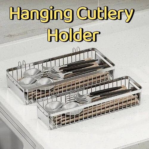 Stainless Steel Hanging Cutlery Holder Rust Proof with Hook