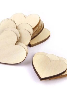 2026 20pcs 40mm Wooden Heart Shape Embellishment For Crafts