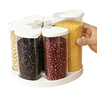 Food Kitchen Grid Container Plastic Storage Grain