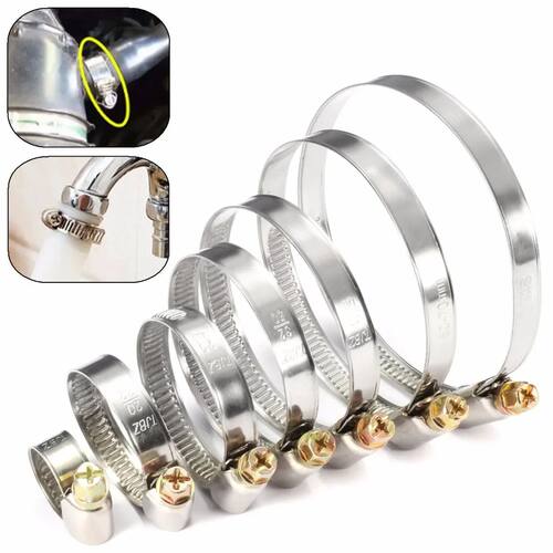 5/10pcs Stainless Steel Hose Clamps - Jubilee Style Worm