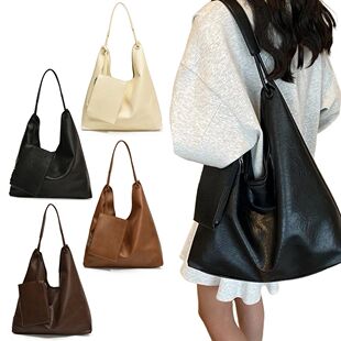 Women Elegant Hobo Bag PU Leather Chic Tote Handbag Large