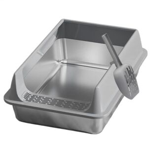 Toilet Pet Stainless Cat Box Deepen Litter Steel Large