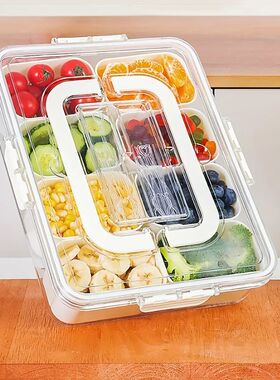 Snackle Box Container, Divided Serving Tray with Lid and