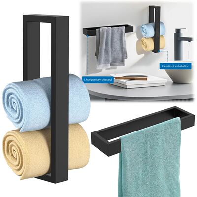 Towel Holder Towel Ring Matte Black Hand Towel Bar Holder
