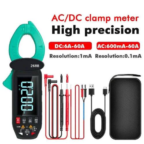 Digital Clamp Meter 60A 1000V AC DC Current Clamp True RMS