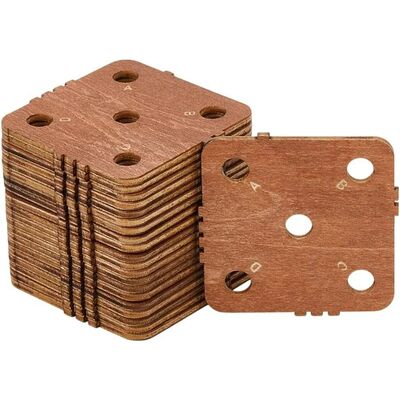 24 Pcs Square Weaving Card 1.85x1.85 Inch 5 Holes Loom