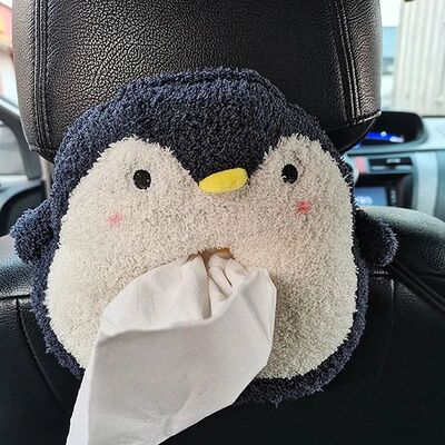 Car Mounted Tissue Box 2-in-1 Cartoon Plush Doll Auto