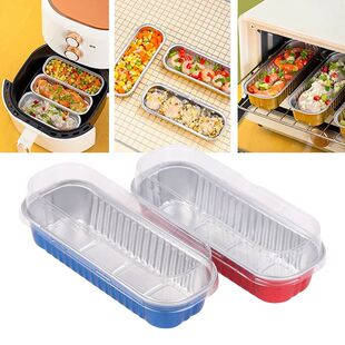 10Pcs Mini Loaf Baking Pans With Lids Rectangle Aluminum