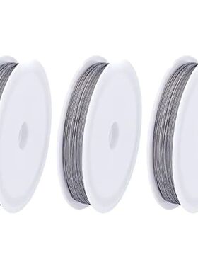3 Roll 0.45mm Bead Stringing Wire Stainless Steel Wire