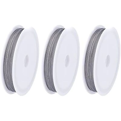 3 Roll 0.45mm Bead Stringing Wire Stainless Steel Wire