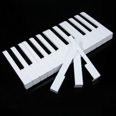 52pcs Piano Keytops Kit White ABS Plastic Piano Repair Key