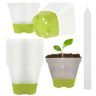 with and Labels Pots Dome Nursery Plant Pcs Humidity