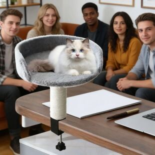 Adjustable Perch Desk Rotation Floating Bed Desktop Cat