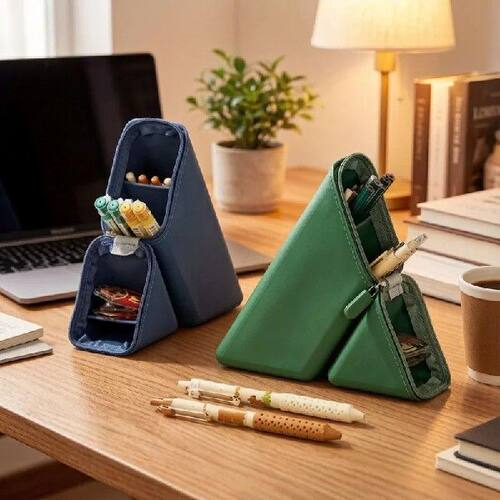 Stylish Silicone Foldable Pen Holder, Desktop Organizer for