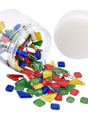 184pcs Glitter Glass Mosaic Tiles Nuggets Cabochons Stained