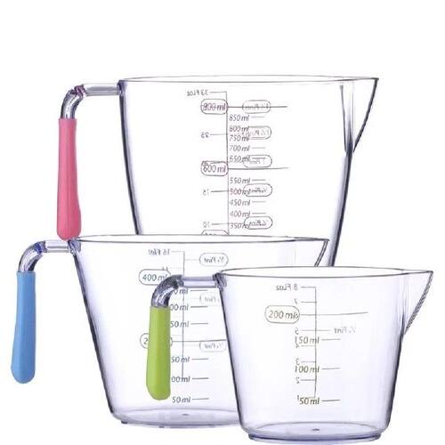 3pcs/set Stackable Plastic Measuring Cups Set with Scales