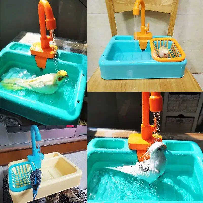 Parrot Bird Bathtub Shower Basin - Bath Cage Bowl for - 实物图