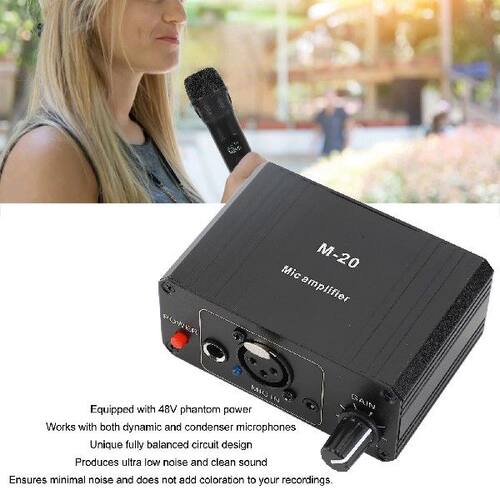 Professional Mic Preamp 48V Phantom Power XLR Balanced