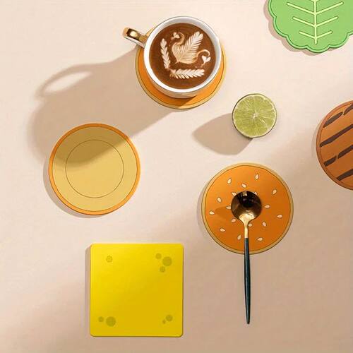 8pcs/set Burger Shape Coaster Creative Cup Pad Silicone