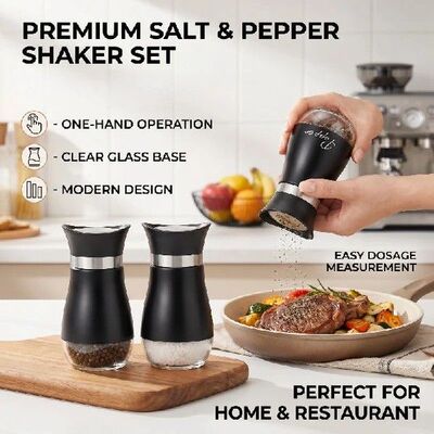 2pcs Seasoning Shaker Glass Bottles Spices Storage Barbecue