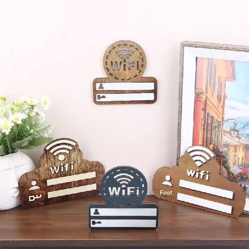 1Pc Rustic Wooden WiFi Password Sign Minimalist Durable