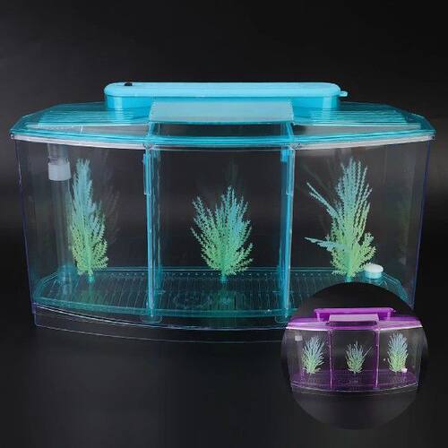 Aquarium Fish Tank LED Acrylic Three Divisions Breeding